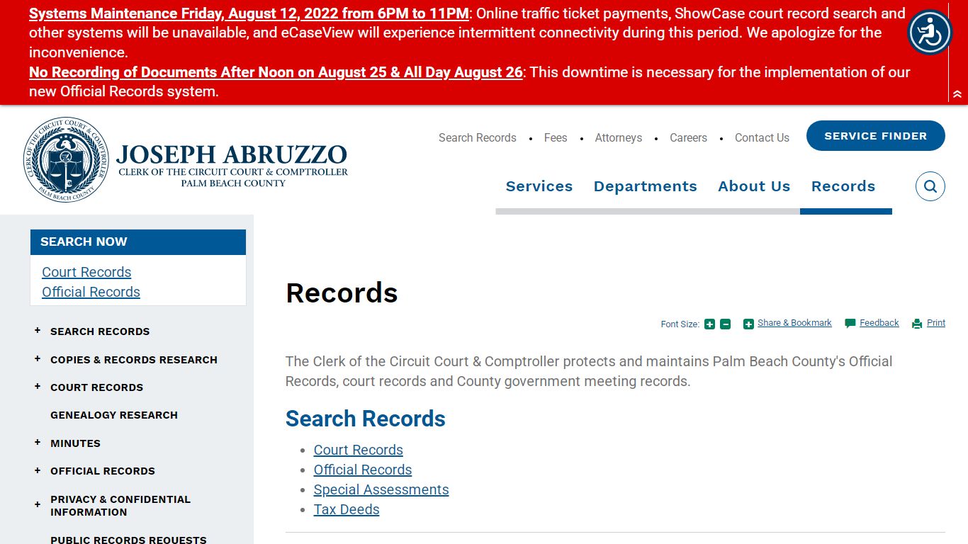 Clerk of the Circuit Court & Comptroller, Palm Beach County